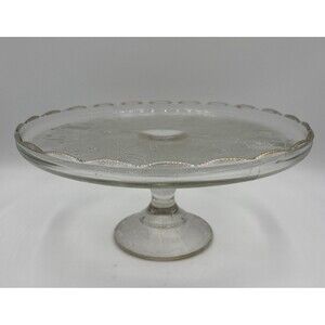 Vintage Gailstyn It's A Dilly Gold Rimmed Cake Stand 10" x 4 3/4"